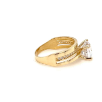Златен дамски пръстен 3,43гр. размер:56 14кр. проба:585 модел:22001-5, снимка 2 - Пръстени - 44765691