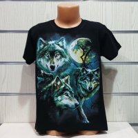 Нова детска тениска с дигитален печат Вълци, пълнолуние, Серия вълци, снимка 1 - Детски тениски и потници - 29902494
