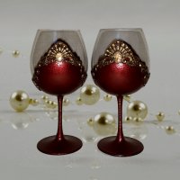 Комплект 2 чаши за вино „Винтидж“, снимка 1 - Чаши - 31934985
