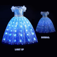 VIPten Светеща рокля на принцеса за момичета с аксесоари, 2-3 години, снимка 6 - Детски рокли и поли - 44532089
