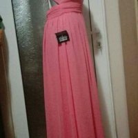 Разкошна дълга розова рокля СУПЕР ПРОМОЦИЯ👗💕40 р-р М👗💕арт.394, снимка 3 - Рокли - 29933858