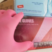 Розови нитрилни ръкавици, снимка 1 - Друго оборудване - 42253490