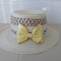 Лятна шапка с жълта панделка, снимка 4 - Шапки - 37702468