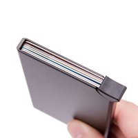 4043 Черен алуминиев картодържател със защита за безконтактните карти, снимка 9 - Портфейли, портмонета - 42149035