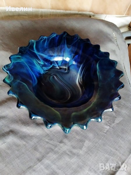 стъклена купа,фруктиера арт деко, снимка 1