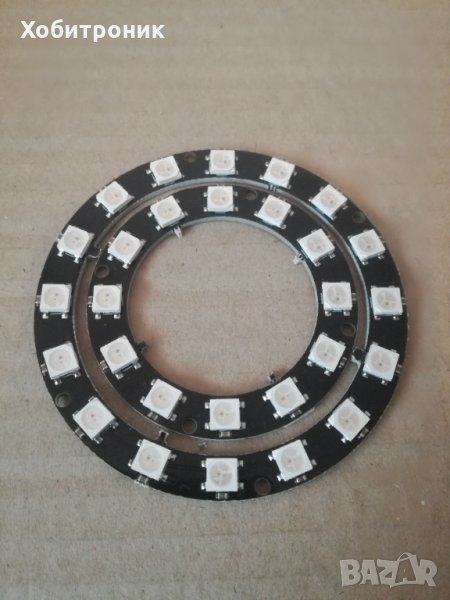 RGB LED WS2812 ring,  цветен ринг ардуино, снимка 1