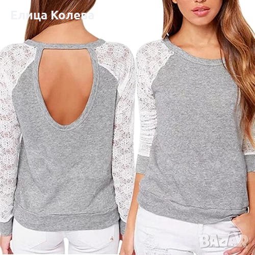 Нежна блуза с дантелен ръкав, снимка 1