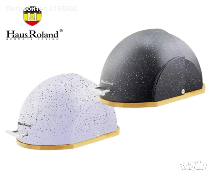 Кутия за съхранение на хляб с дървена дъска,Външни размери: 37х26.5х20 см, снимка 1