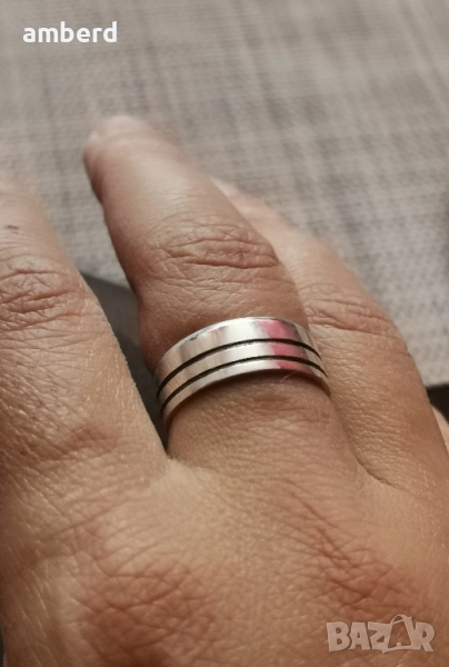 Сребърна унисекс халка - модел R074, снимка 1