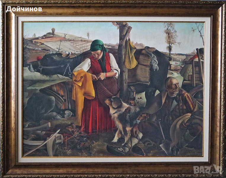 Златю Бояджиев "След оран" 1942г., картина, снимка 1