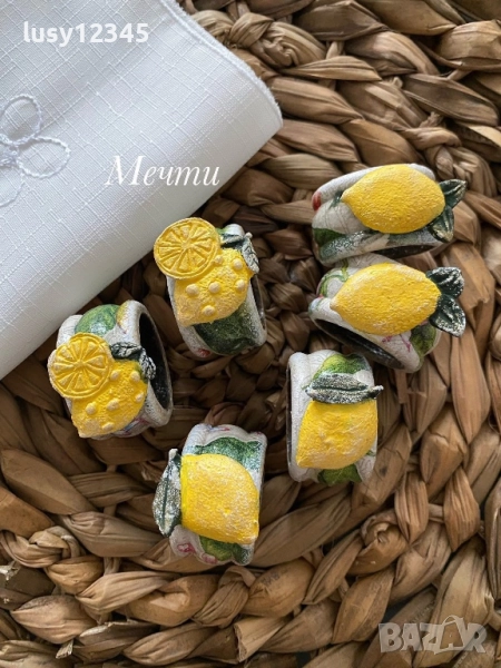 Шест пръстени за салфетки с лимони!, снимка 1