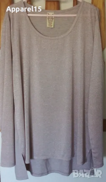 Американска бледорозова блуза с лъскава нишка, XL, снимка 1