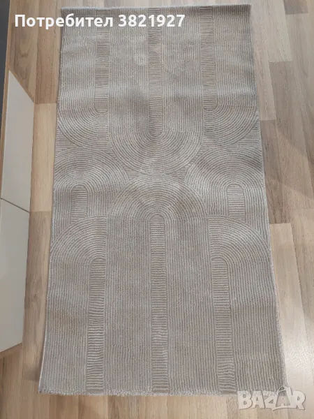 Килим, нов и мек, бежов 80 / 150 см, снимка 1