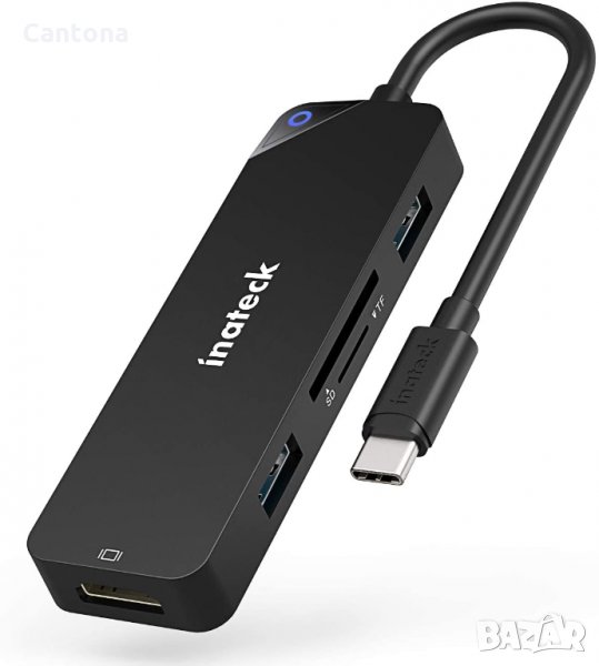 Inateck USB C Hub 5 в 1, USB 3.1 Gen1, 4K HDMI, 2хUSB  3.0.четец на SD/TF карти, снимка 1