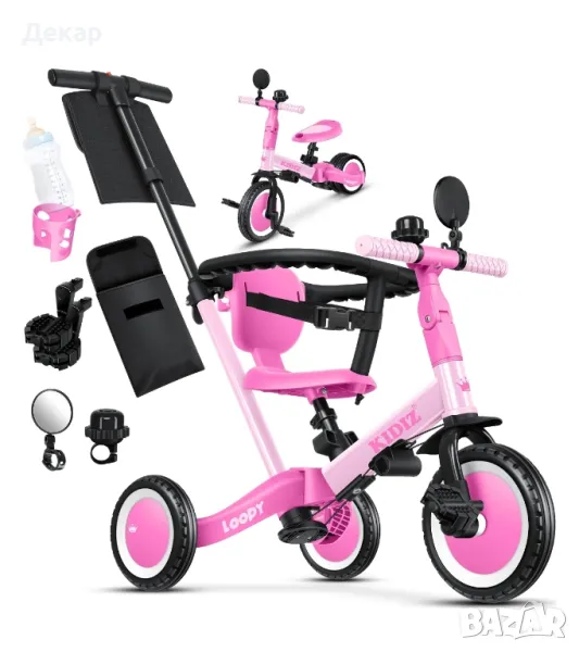 Велосипед за баланс 6в1, балансираща детска триколка от 1 до 5 години с товароносимост до 25 кг, снимка 1