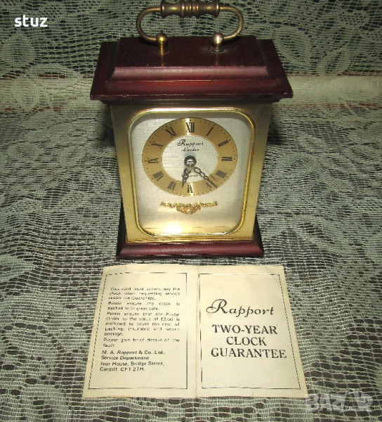 Английски настолен часовник Rapport London, с документи, снимка 1