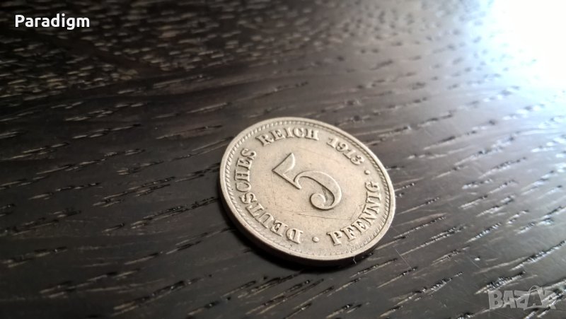 Райх монета - Германия - 5 пфенига | 1913г.; серия D, снимка 1