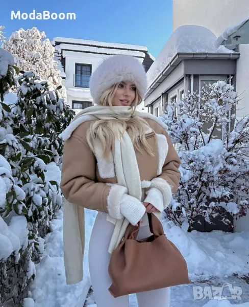 Зимна бяла дамска шапка / налична в няколко цвята , снимка 1