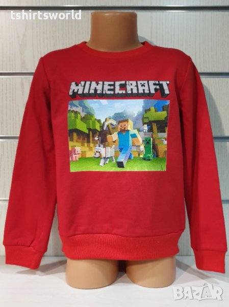 Нова детска ватирана блуза с дълъг ръкав и дигитален печат MINECRAFT (Майнкрафт), снимка 1