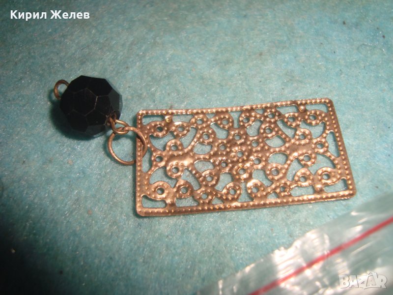 СТАРО ФИЛИГРАННО ИЗРАБОТЕНО ПОЗЛАТЕНО АРТ УКРАШЕНИЕ ВИСУЛКА с ФАСЕТИРАН КРИСТАЛ 14364, снимка 1