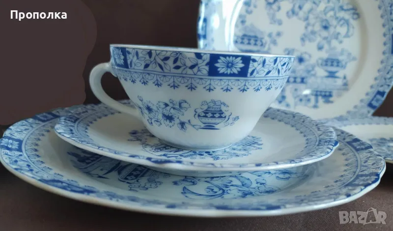 Троен сет - Красивата "Сhina blau" от Oskar Schaller 1909 - 1917, снимка 1