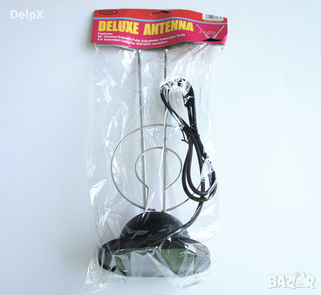 Телескопична стайна антена с права букса и поставка VHF/UHF, снимка 1