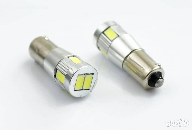 3000053593 Автомобилни LED крушки BA9S 6 SMD 5630 2броя POWER CAN BUS, снимка 1