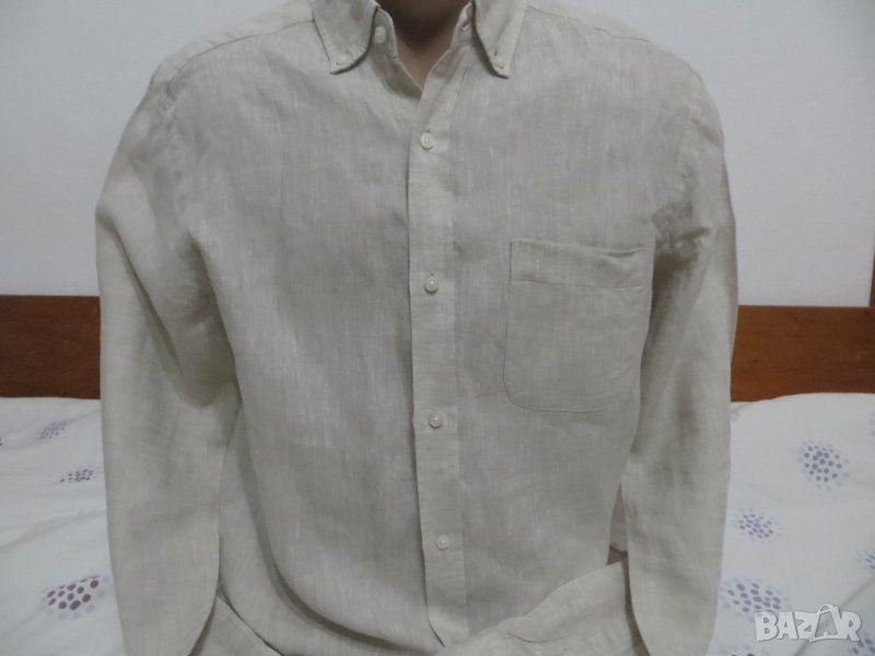 Мъжка риза с дълъг ръкав от лен Massimo Dutti, снимка 1