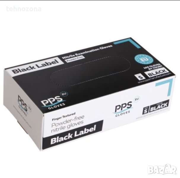 Ръкавици за еднократна употреба нитрил черни PPS NITRILE BLACK PF кутия 100бр., снимка 1