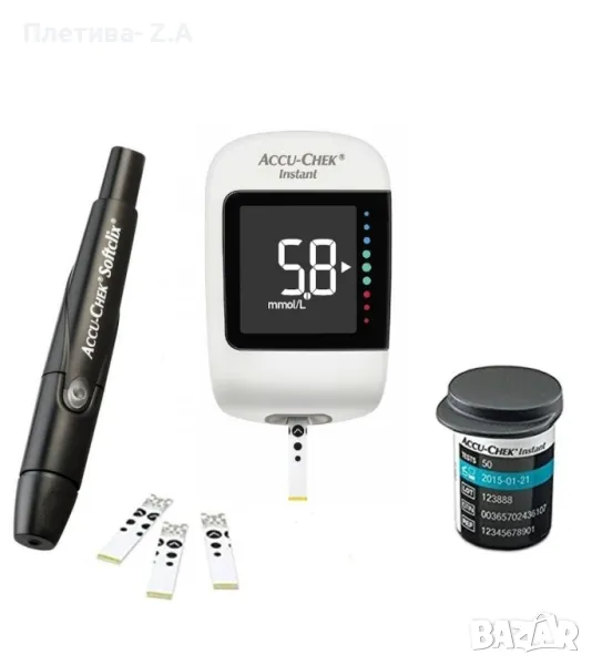 Глюкомер Accu Chek Instant, 50 теста и 50 игли, mmol/l, снимка 1