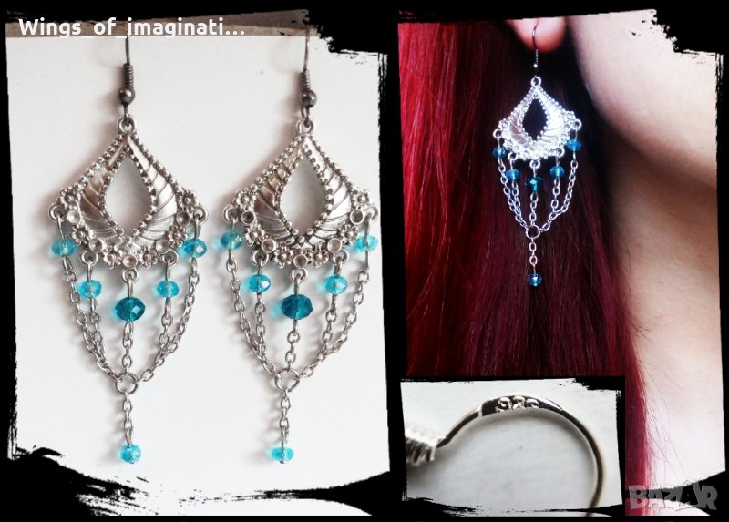 ! РАЗПРОДАЖДБА ! - Обеци ръчна изработка със сребро 925 , снимка 1