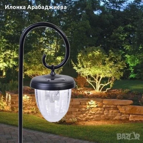Соларна LED лампа с форма на жълъд, снимка 1