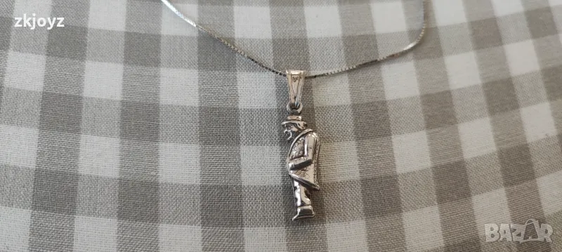 СРЕБЪРНА ВИСУЛКА ЧИЧО СКРУДЖ + ЛАНЕЦ 2.86 гр / проба 925, снимка 1