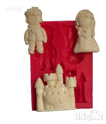 Замък Дворец принц принцеса момиче момче силиконов молд форма фондан шоколад гипс декор, снимка 1