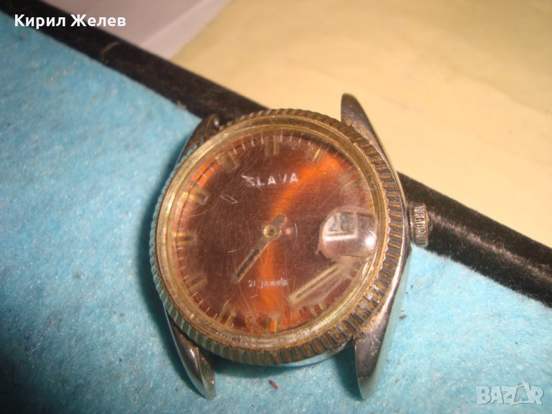 СЛАВА 21 КАМЪКА СТАР СССР МЕХАНИЧЕН ЧАСОВНИК 22973, снимка 1