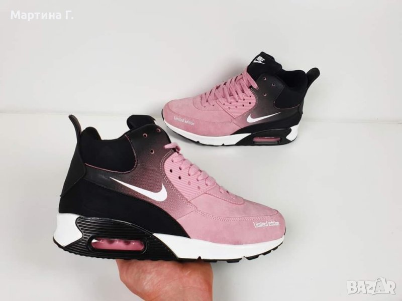 Nike Дамски Зимни Маратонки Розово Черни Кецове Спортни Обувки Найк, снимка 1