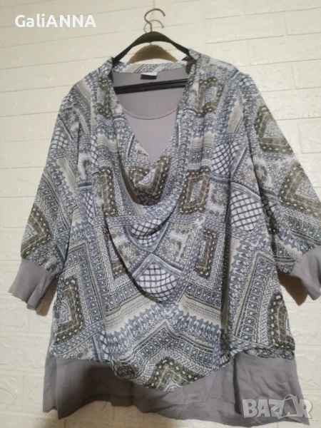 СТРАХОТНА ТУНИКА ЕФЕКТНА ЯКА 3XL-4XL, снимка 1