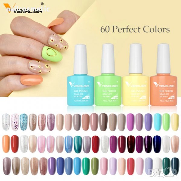 ПРОМО! VENALISA UV&LED ГЕЛ ЛАК ПЛЪТЕН ЦВЯТ - VIP3, снимка 1