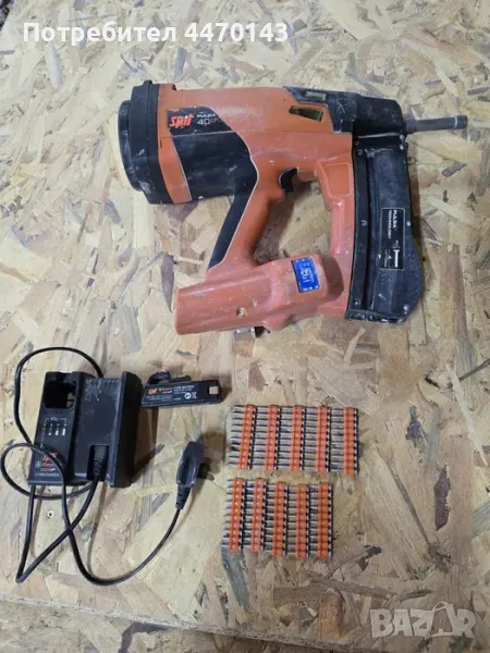 Spit 40P Pulsa със зарядно,батерия.Пистолет такер пирони бетон метал, снимка 1