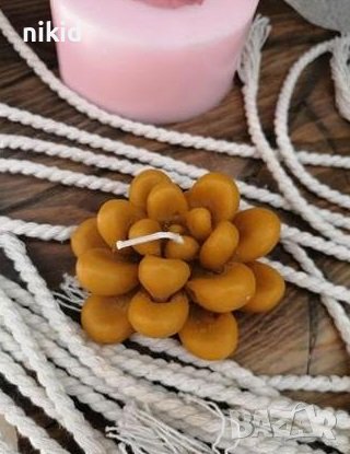 3D Голям Сукулент заоблени листа кактус цвете силиконов молд форма калъп гипс свещ сапун, снимка 1