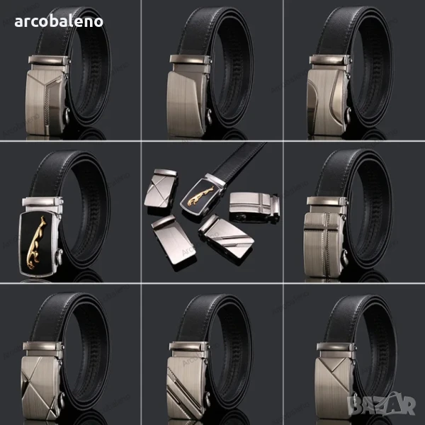 Мъжки кожени колани от изкуствена кожа с метална катарама 120см, 12 модела , снимка 1