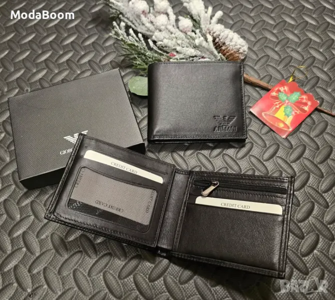 Emporio Armani естествена кожа мъжки портфейл , снимка 1