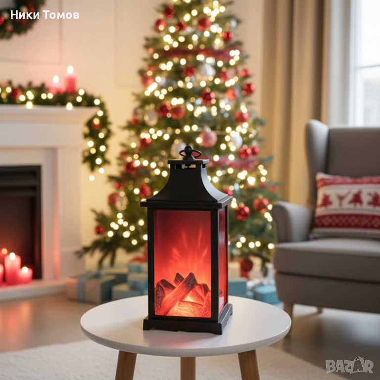 LED декоративен фенер с ефект на жив пламък, снимка 1