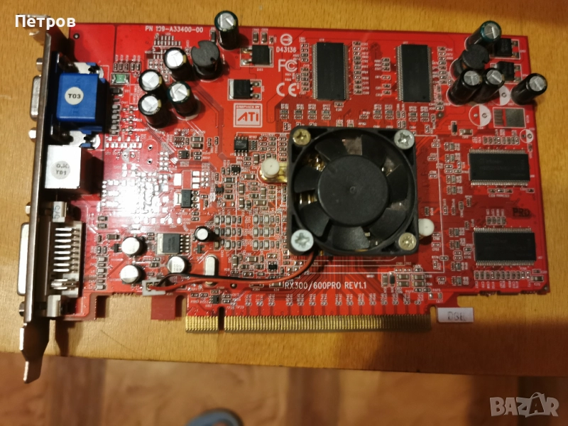 Видео карта ATI Radeon X550 PCI-E VGA DVI 256 MB VGA DVI, снимка 1