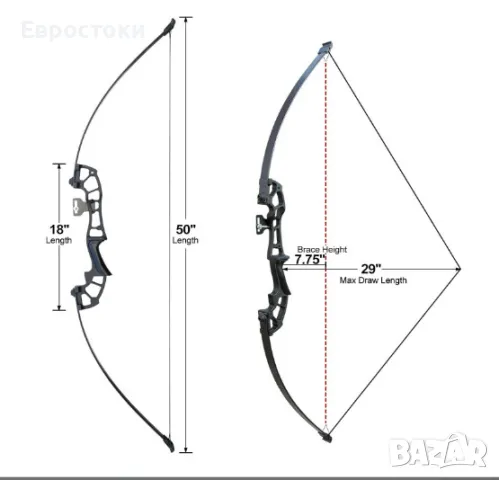 Лък за възрастни Tongtu, 30lb 100kg, комплект извит лък за стрелба със стрели от фибростъкло , снимка 6 - Други спортове - 48823613