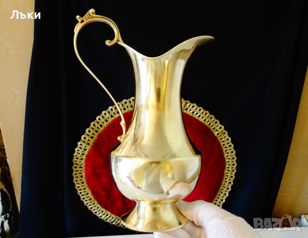 Английска бронзова кана за вино 21 см.,барок , снимка 9 - Антикварни и старинни предмети - 40147278