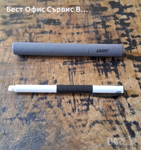 ролер Lamy Лами бял с черен гумен грип модел 377, снимка 3 - Ученически пособия, канцеларски материали - 52789466