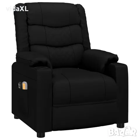 vidaXL Електрически масажен стол, черен, изкуствена кожа, снимка 3 - Масажори - 56146602