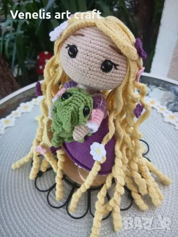 Рапунцел / Rapunzel  Плетена кукла, снимка 2 - Кукли - 56443976