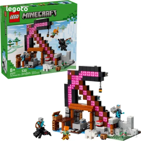 НОВО ЛЕГО 21277 Майнкрафт - Минакирка LEGO 21277  Minecraft - The Pickaxe Mine   , снимка 4 - Конструктори - 56234556